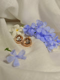 Nila Polki Halo Stud Earrings – Rose Gold Finish - Nila Polki Halo Stud Earrings – Rose Gold Finish (1)