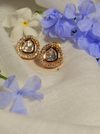 Nila Polki Halo Stud Earrings – Rose Gold Finish - Nila Polki Halo Stud Earrings – Rose Gold Finish (2)