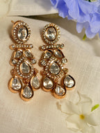 Ishani Polki Kundan Chandbali Earrings – Gold Finish Traditional Statement Earrings - Ishani Polki Kundan Chandbali Earrings – Gold Finish Traditional Statement Earrings (2)