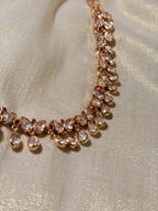 Butterfly Polki Kundan Choker Set with Earrings – Rosegold Finish - Ruby (2)