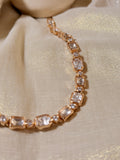 Square Polki Kundan Choker Necklace Set with Earrings – Rose Gold Finish - Square Polki Kundan Choker Necklace Set with Earrings – Rose Gold Finish (1)