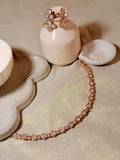 Classic Round Polki Kundan Choker Necklace Set with Floral Earrings – Rose Gold Finish - Classic Round Polki Kundan Choker Necklace Set with Floral Earrings – Rose Gold Finish (1)