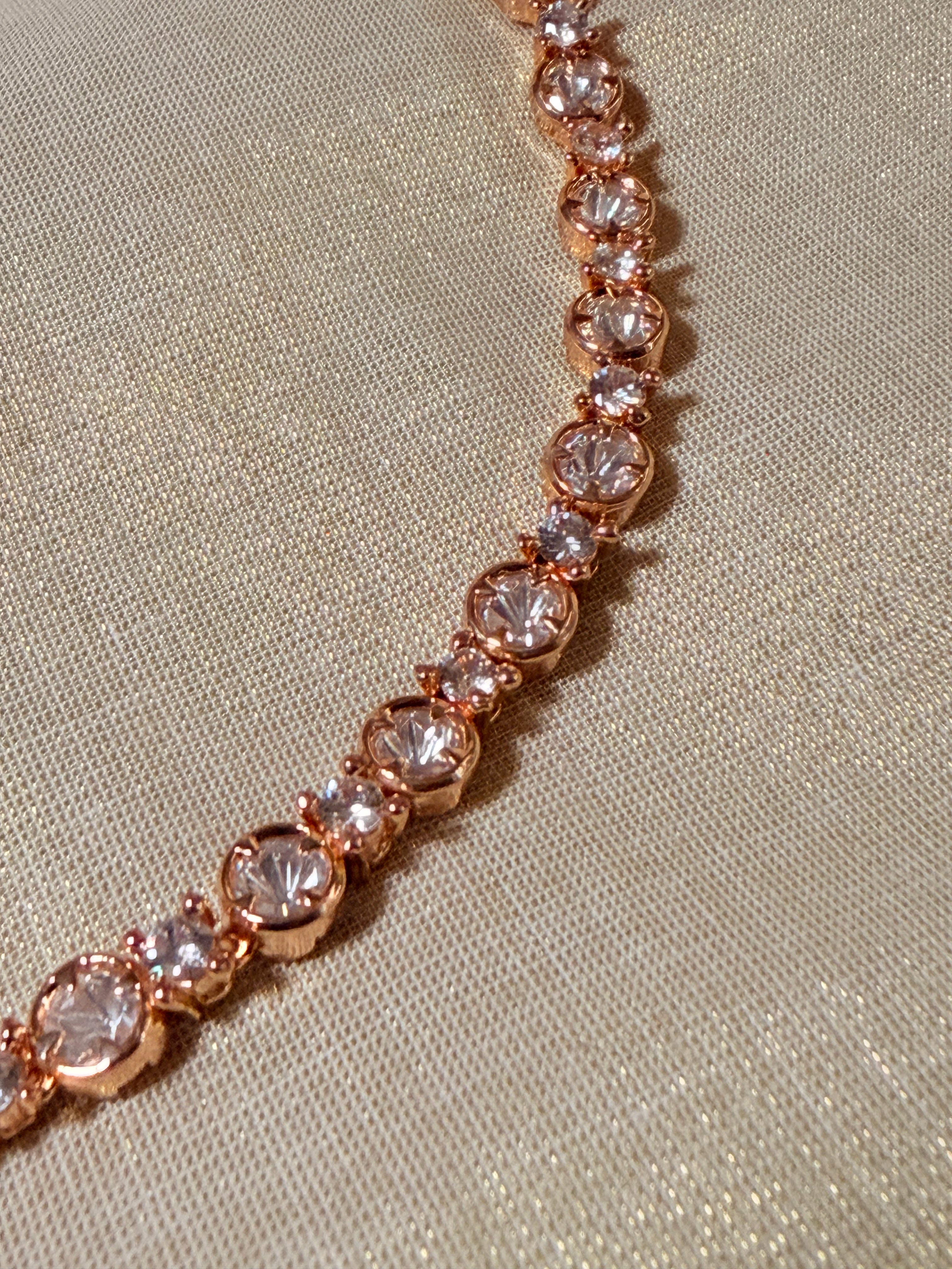 Classic Round Polki Kundan Choker Necklace Set with Floral Earrings – Rose Gold Finish - Classic Round Polki Kundan Choker Necklace Set with Floral Earrings – Rose Gold Finish (3)