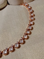 Classic Ivory Polki Kundan Choker Necklace Set with Floral Stud Earrings – Rose Gold Finish - Classic Ivory Polki Kundan Choker Necklace Set with Floral Stud Earrings – Rose Gold Finish (3)