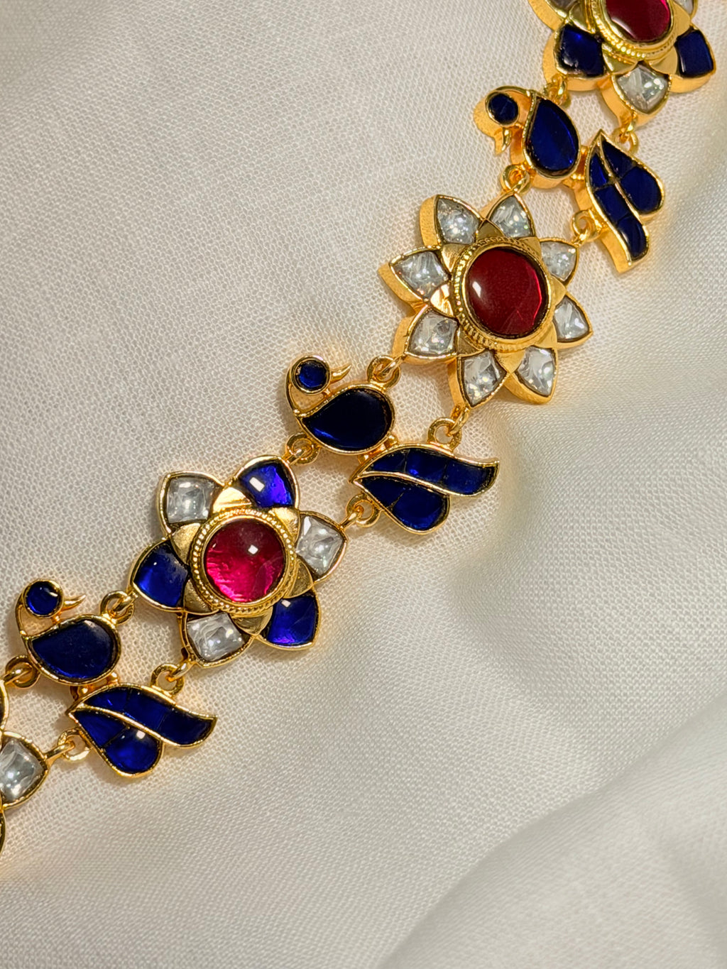 Vamika Jadau Peacock Choker Set - Blue (2)