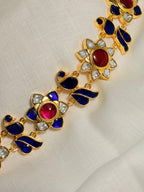 Vamika Jadau Peacock Choker Set - Blue (2)