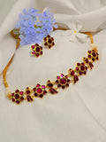 Vamika Jadau Peacock Choker Set - Ruby (1)