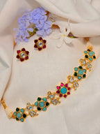Vamika Jadau Peacock Choker Set - Multicolour (1)