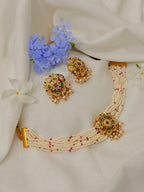 Sylvara Jadau Pearl Heritage Choker Set - Multicolour (1)