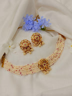 Sylvara Jadau Pearl Heritage Choker Set - Ruby (1)
