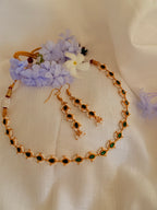 Aurelia Pearl Teardrop Necklace Set - Emerald Green (1)