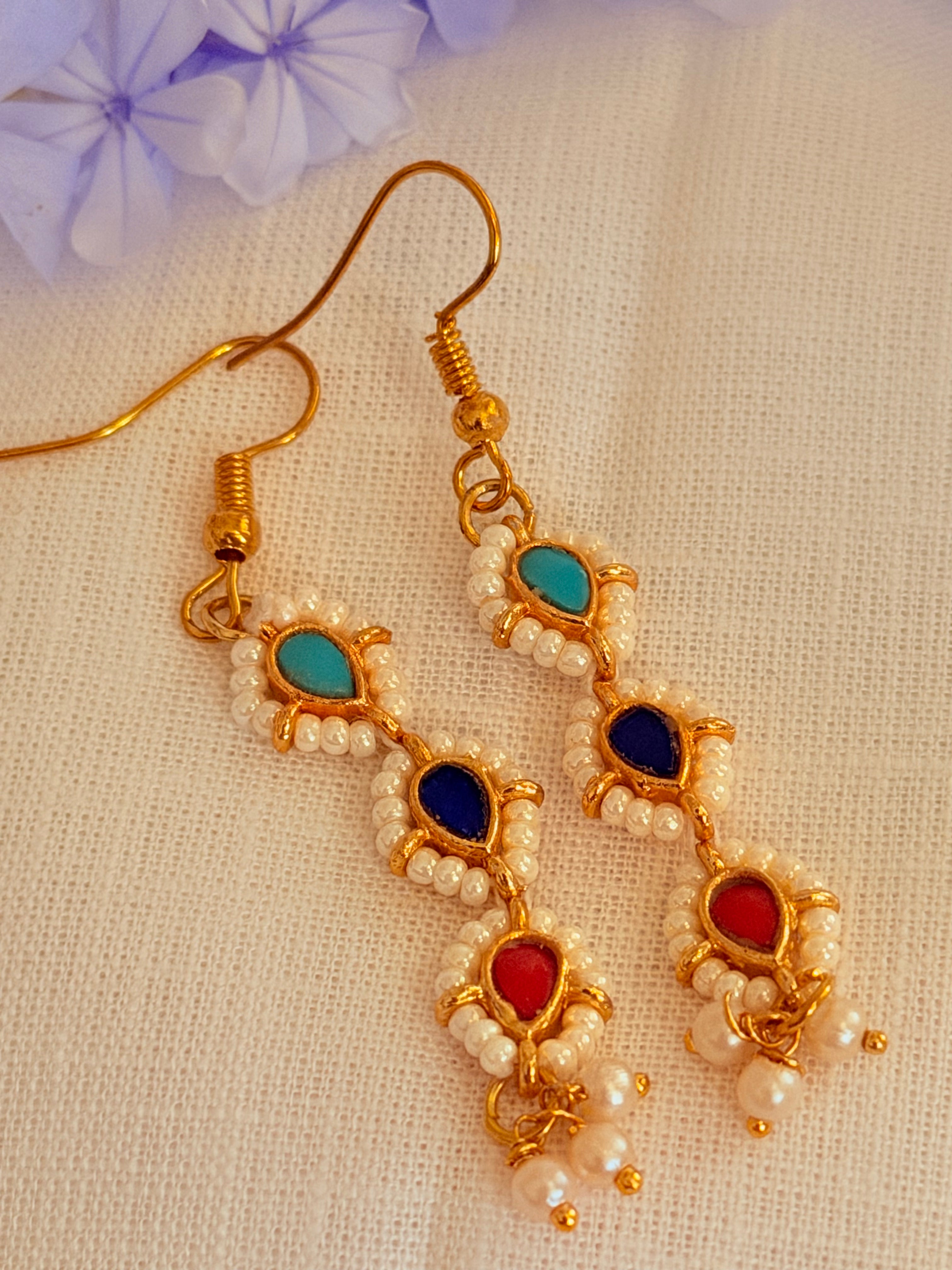 Aurelia Pearl Teardrop Necklace Set - Multicolour (3)