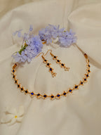 Aurelia Pearl Teardrop Necklace Set - Sapphire Blue (1)