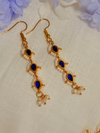 Aurelia Pearl Teardrop Necklace Set - Sapphire Blue (3)