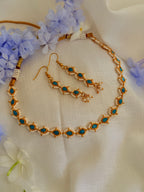 Aurelia Pearl Teardrop Necklace Set - Turquoise (1)
