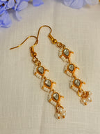 Aurelia Pearl Teardrop Necklace Set - White Kundan (3)