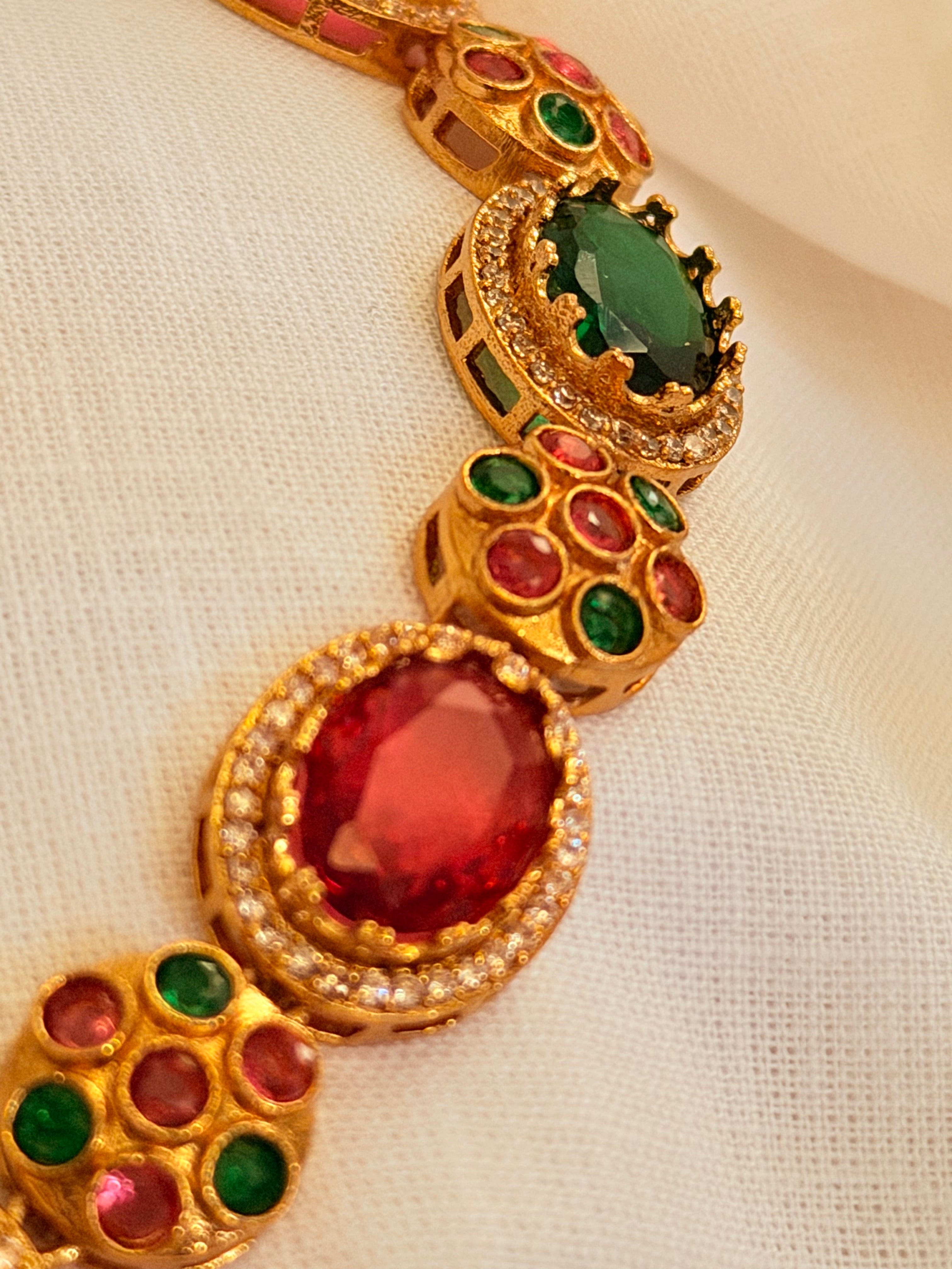 Seraphine Oval Statement Necklace Set - Multicolour (2)