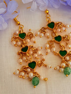 Elaria Heart Pearl Necklace Set - Green (3)