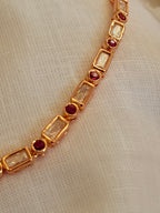 Nyra Baguette Necklace Set - Ruby (2)