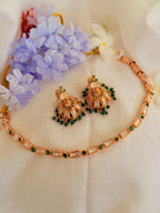 Nyra Baguette Necklace Set - Emerald (1)