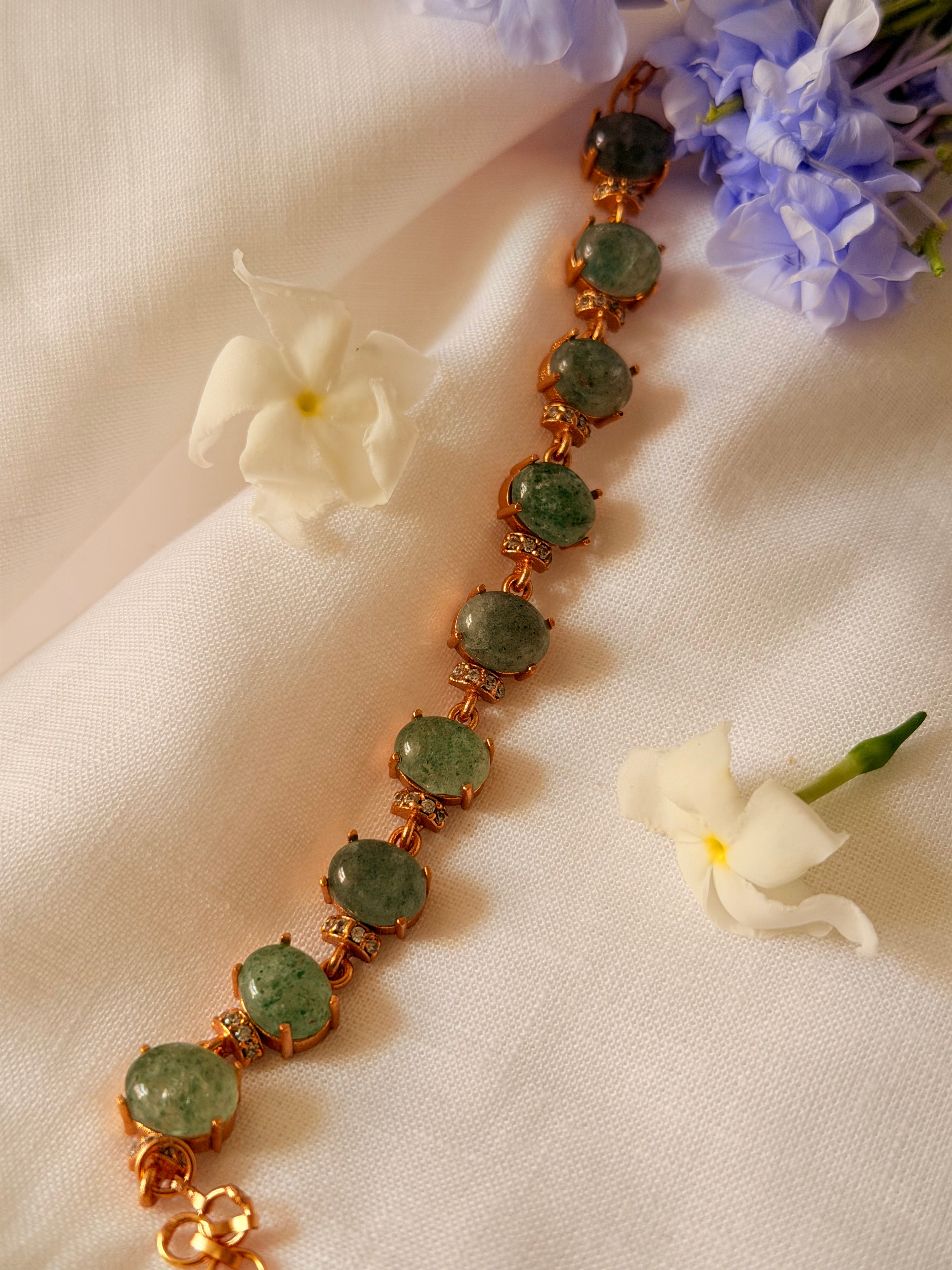 Astera Convertible Gemstone Bracelet Choker - Green (1)