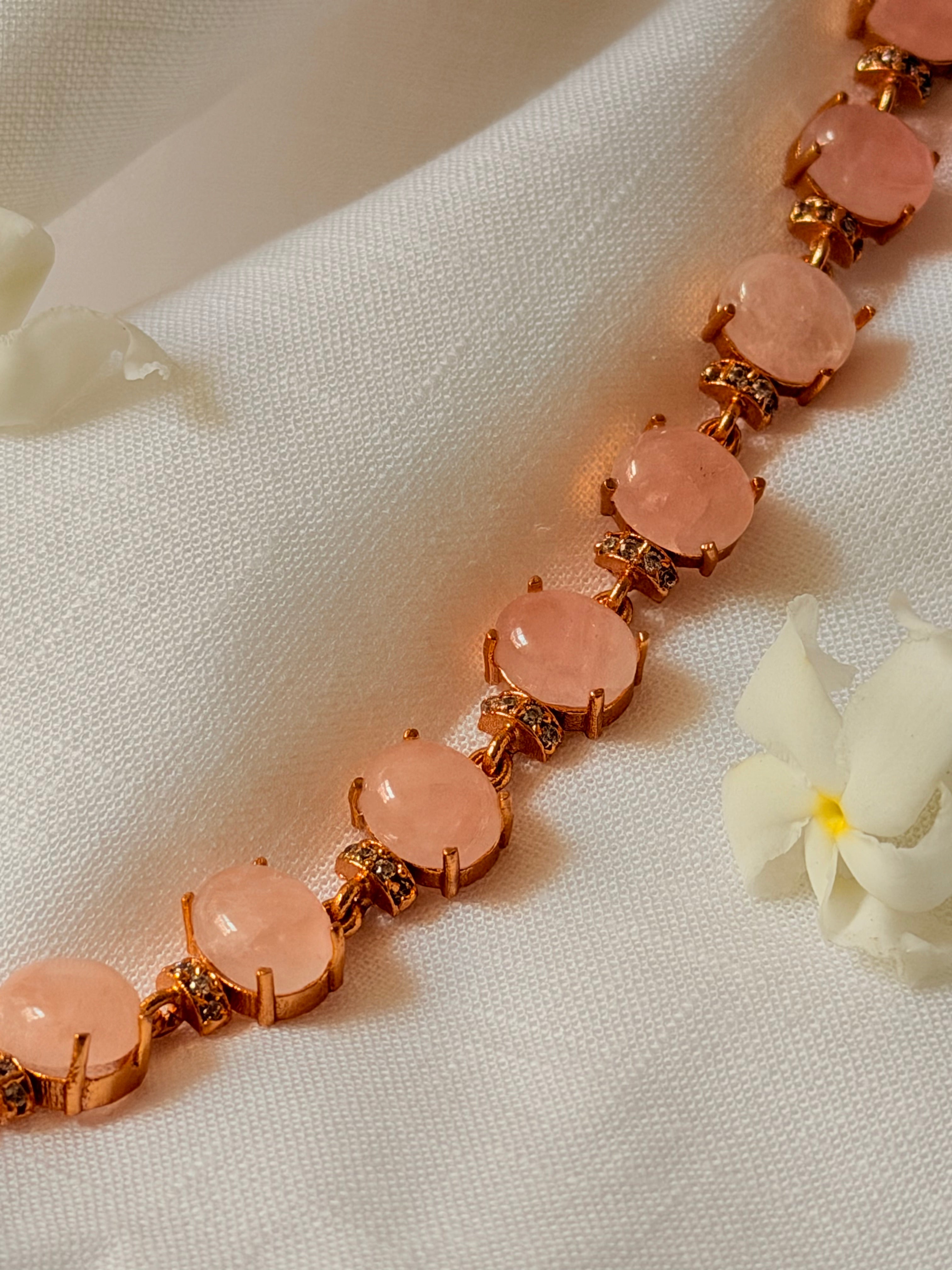 Astera Convertible Gemstone Bracelet Choker - Pink (2)