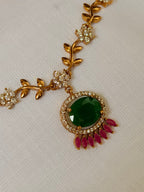 Vanya Floral Vine AD Pendant Choker Set - Multi (2)