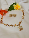 Vanya Floral Vine AD Pendant Choker Set - White (1)