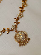 Vanya Floral Vine AD Pendant Choker Set - White (2)
