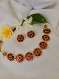 Navapushpa Kemp Stone Pearl Choker Set - Navapushpa Kemp Stone Pearl Choker Set (1)