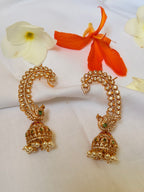 Mayurika AD Ear Cuff Jhumka Earrings - Mayurika AD Ear Cuff Jhumka Earrings (1)