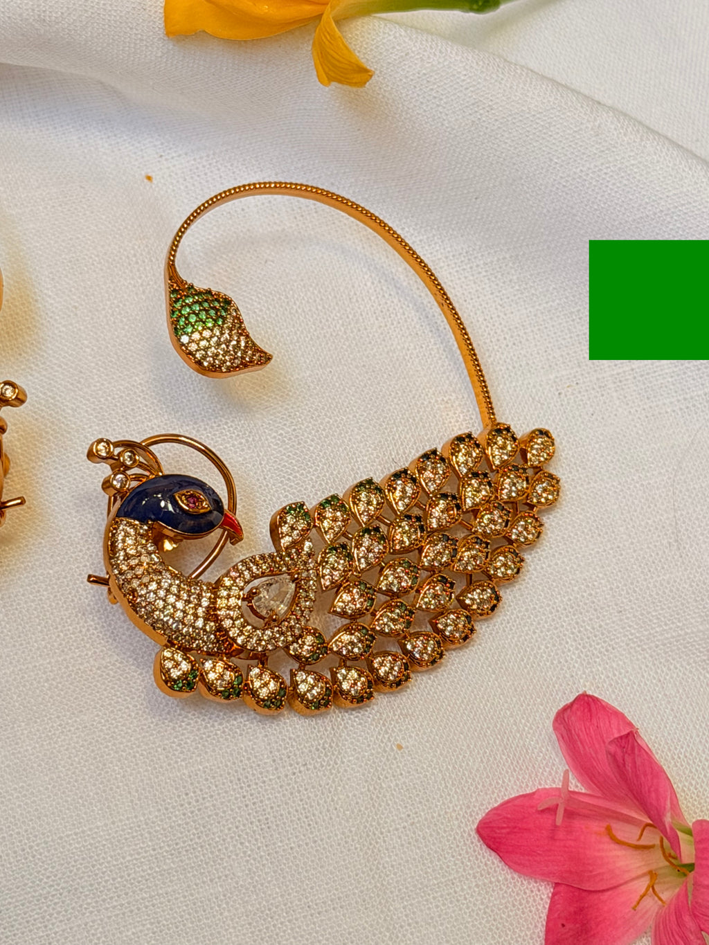 Mayilara Royal Peacock Ear Cuff Jhumkas - Mayilara Royal Peacock Ear Cuff Jhumkas (2)
