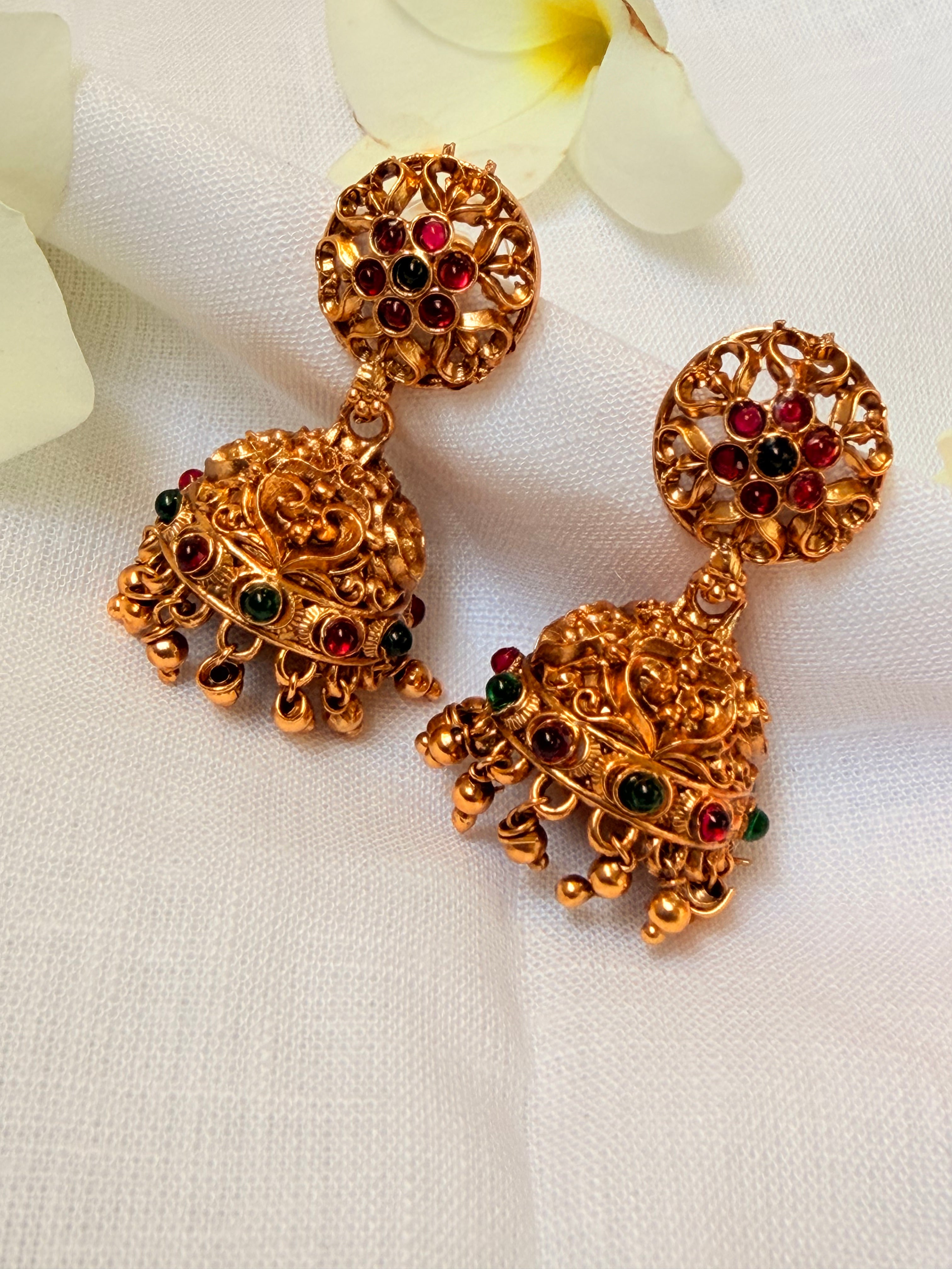 Anvitha Kemp Temple Jhumka Earrings - Anvitha Kemp Temple Jhumka Earrings (2)