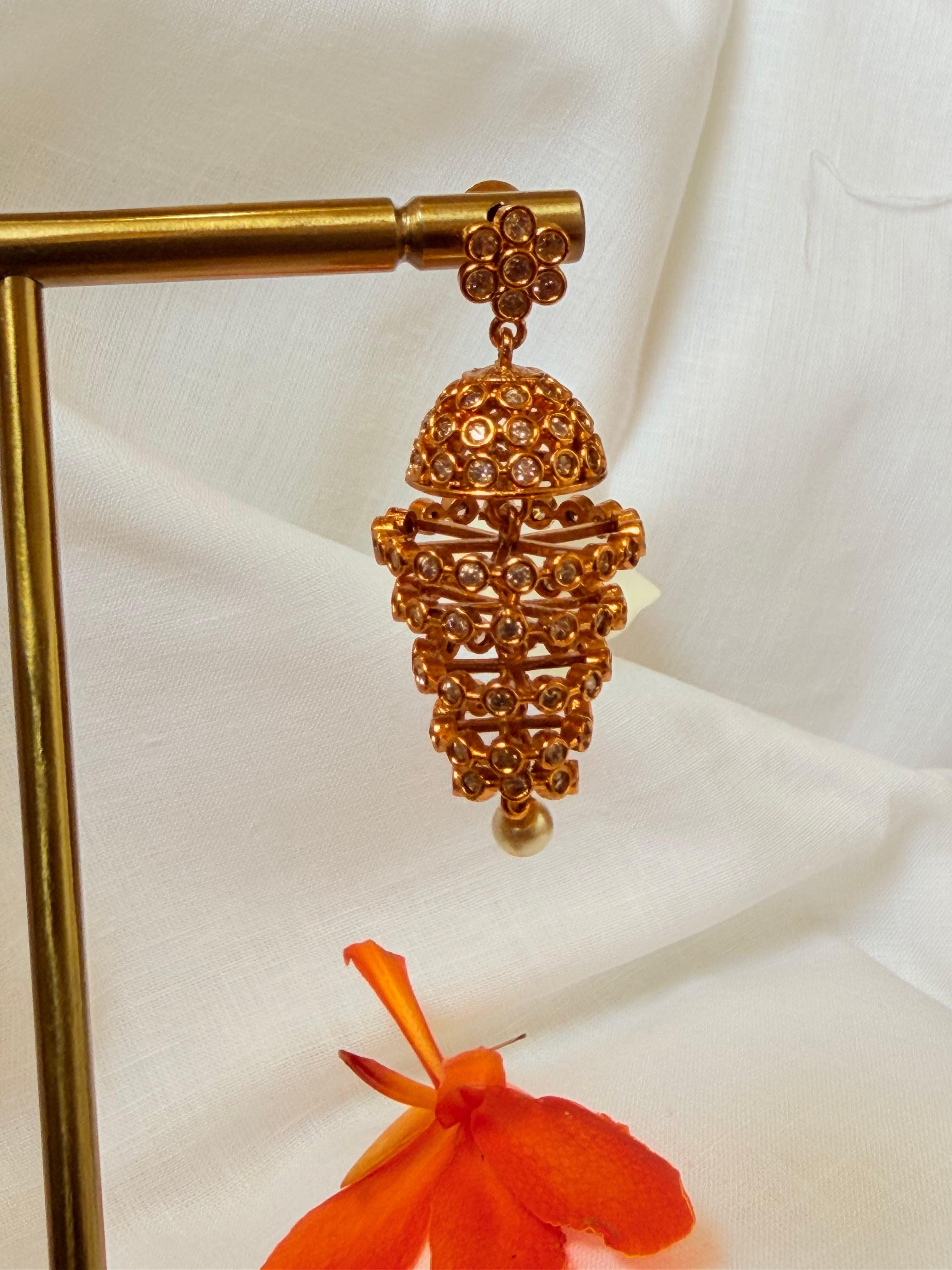 Anvitha Antique Yadi Cascade Jhumkas - Anvitha Antique Yadi Cascade Jhumkas (2)