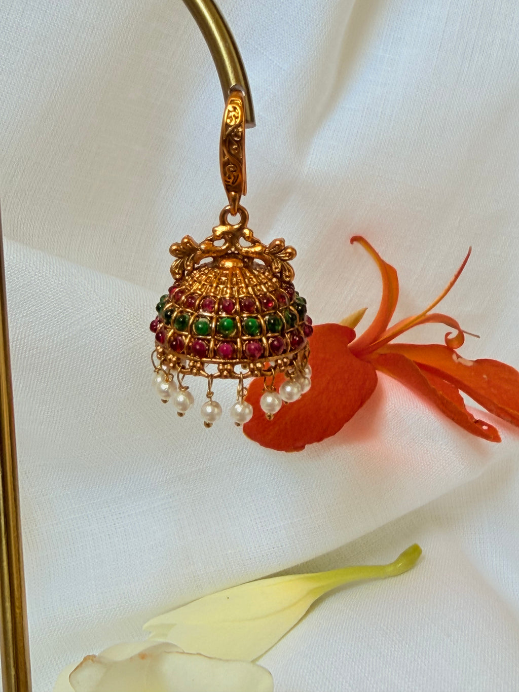 Madhurima Navaratna Temple Jhumkas - Madhurima Navaratna Temple Jhumkas (2)