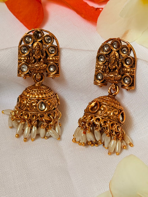Aaratrika Lakshmi Temple Jhumkas - Aaratrika Lakshmi Temple Jhumkas (2)