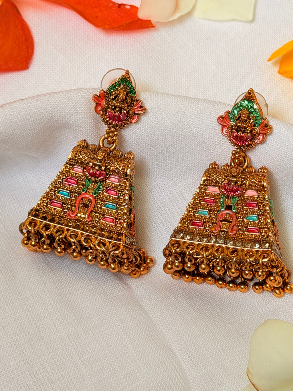 Sannidhi Temple Gopuram Statement Earrings - Sannidhi Temple Gopuram Statement Earrings (2)