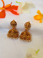Shrivatsa Vishnu Temple Jhumka Earrings - Shrivatsa Vishnu Temple Jhumka Earrings (1)