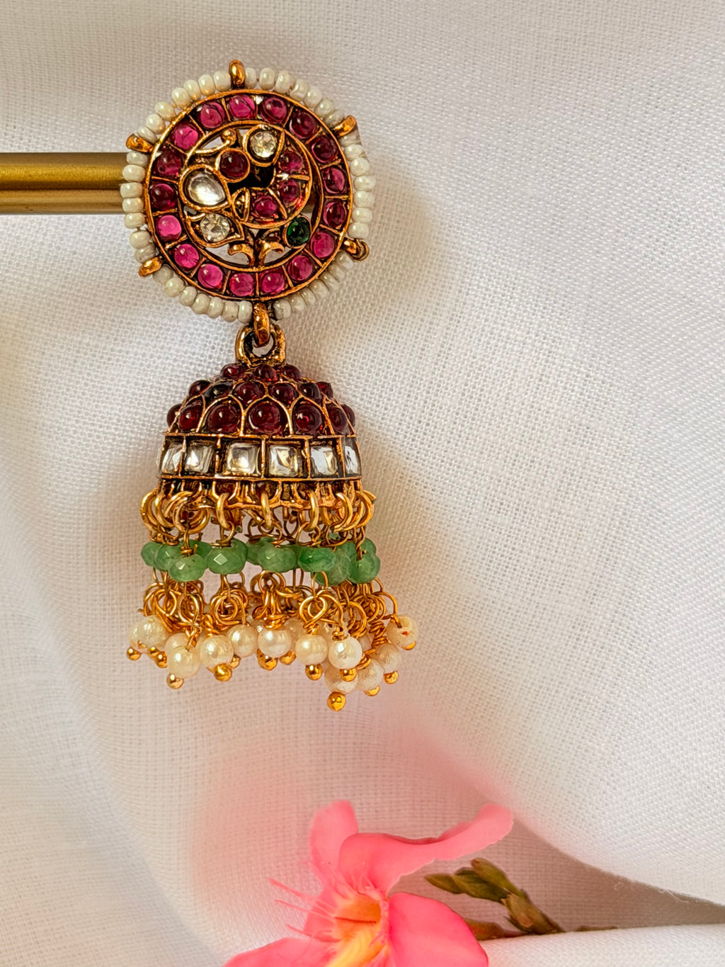 Varnika Vintage Kemp Jhumka Earrings - Varnika Vintage Kemp Jhumka Earrings (2)