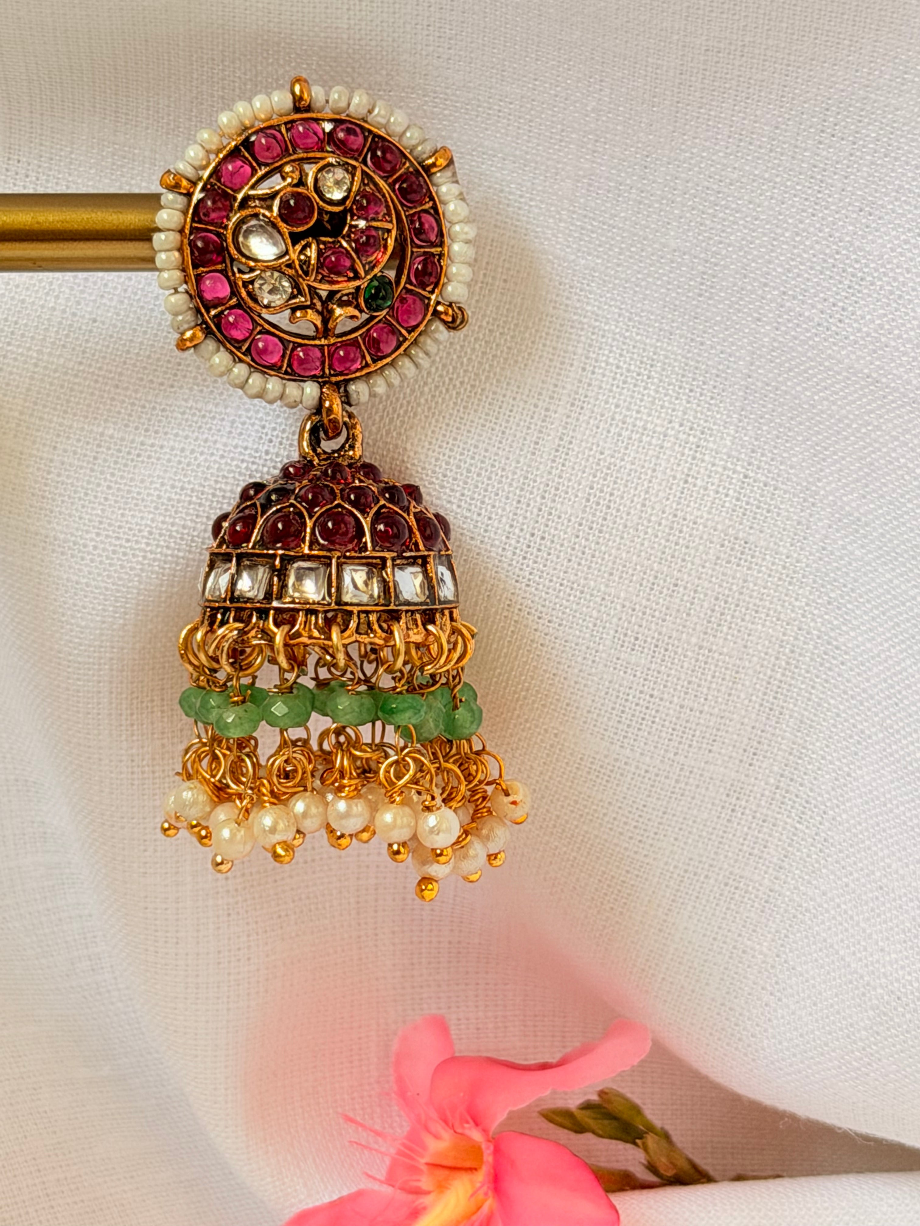 Varnika Vintage Kemp Jhumka Earrings - Varnika Vintage Kemp Jhumka Earrings (2)