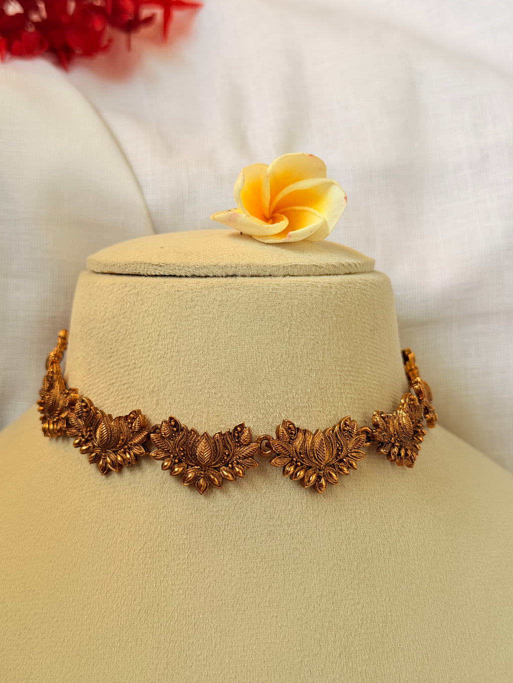 Ritambari Antique Lotus Necklace - Ritambari Antique Lotus Necklace (2)