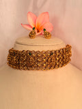 Lakshmi Antique Gold Choker Set - Green (1)