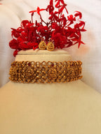 Lakshmi Antique Gold Choker Set - Red (1)