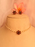 Anaya Pearl Flower Necklace Set - Anaya Pearl Flower Necklace Set (1)