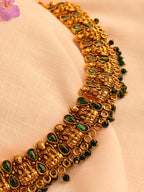 Lakshmi Devi Antique Necklace Set - Green (2)