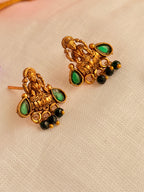 Lakshmi Devi Antique Necklace Set - Green (3)