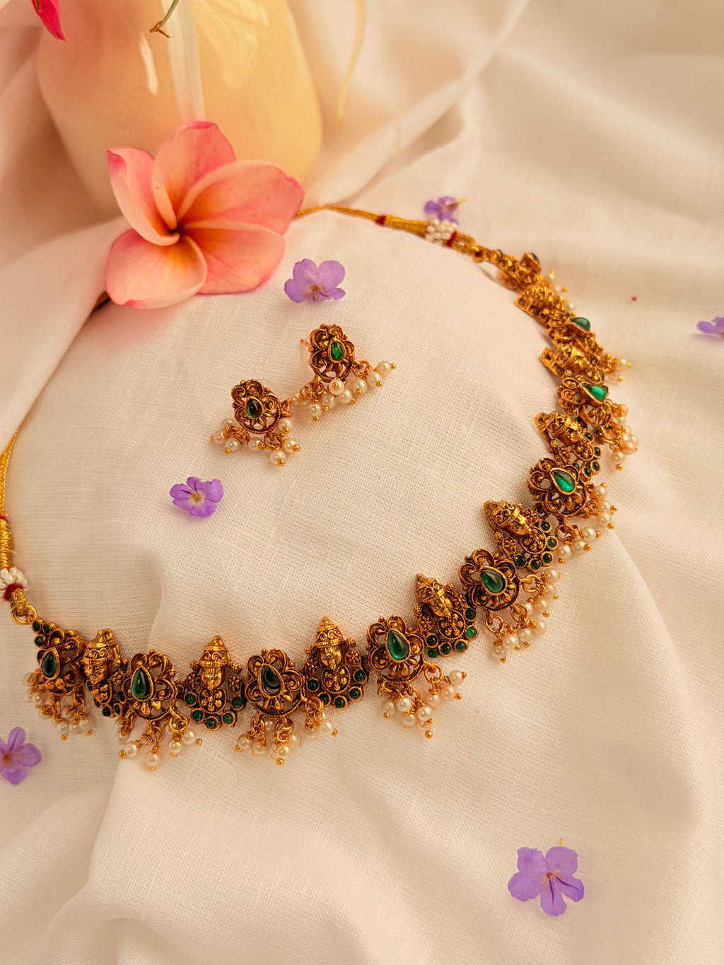 Rohisha Vishnu Temple Choker - Green (1)