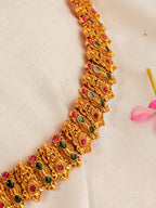Aarunya Antique Lakshmi Temple Choker Necklace Set | Antique Gold Traditional Jewellery with Stud Earrings - Aarunya Antique Lakshmi Temple Choker Necklace Set | Antique Gold Traditional Jewellery with Stud Earrings (2)