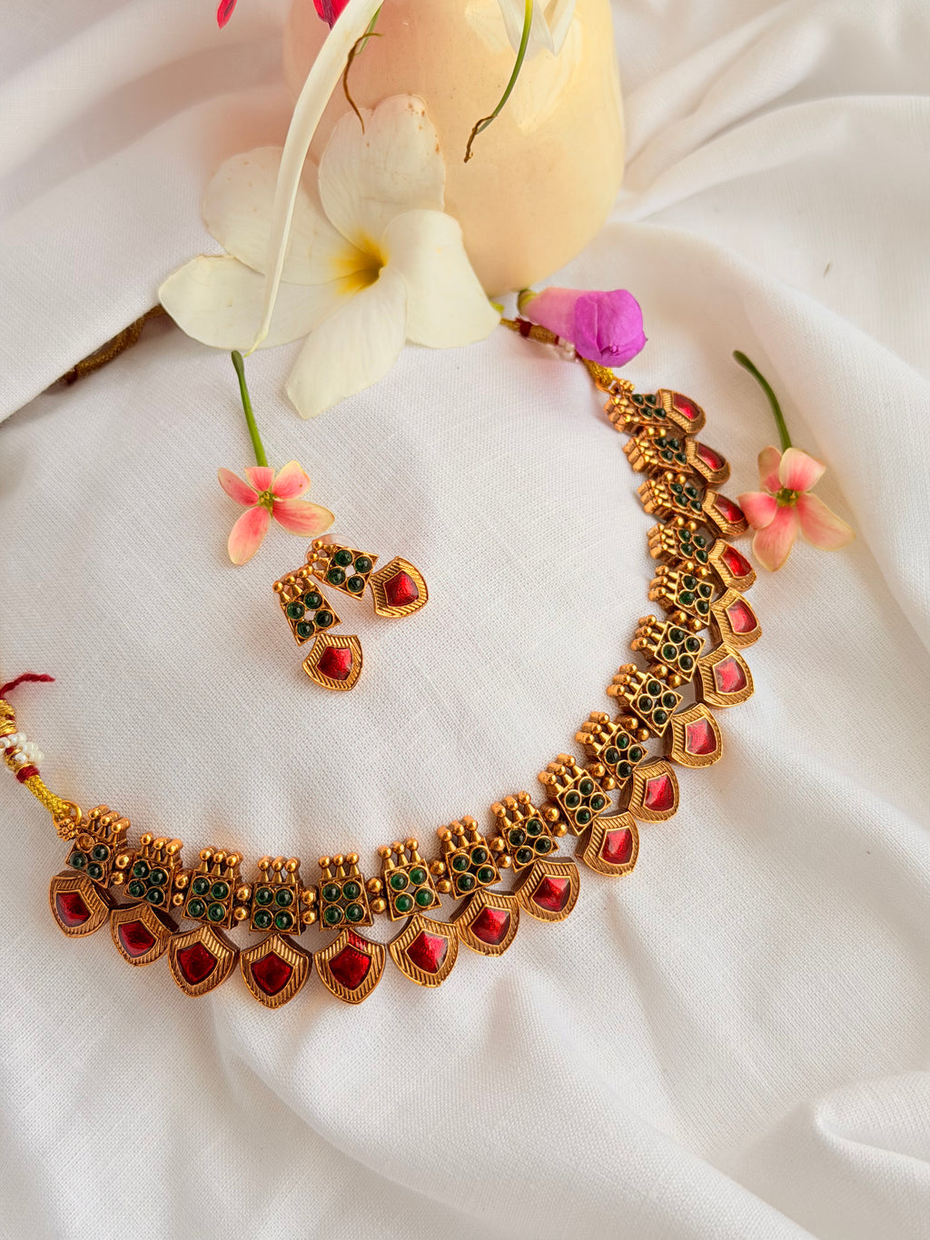Meghavalli Necklace Set - Red (1)