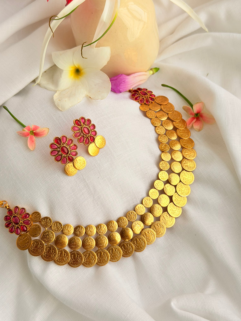 Aathirai Necklace Set - Red (1)